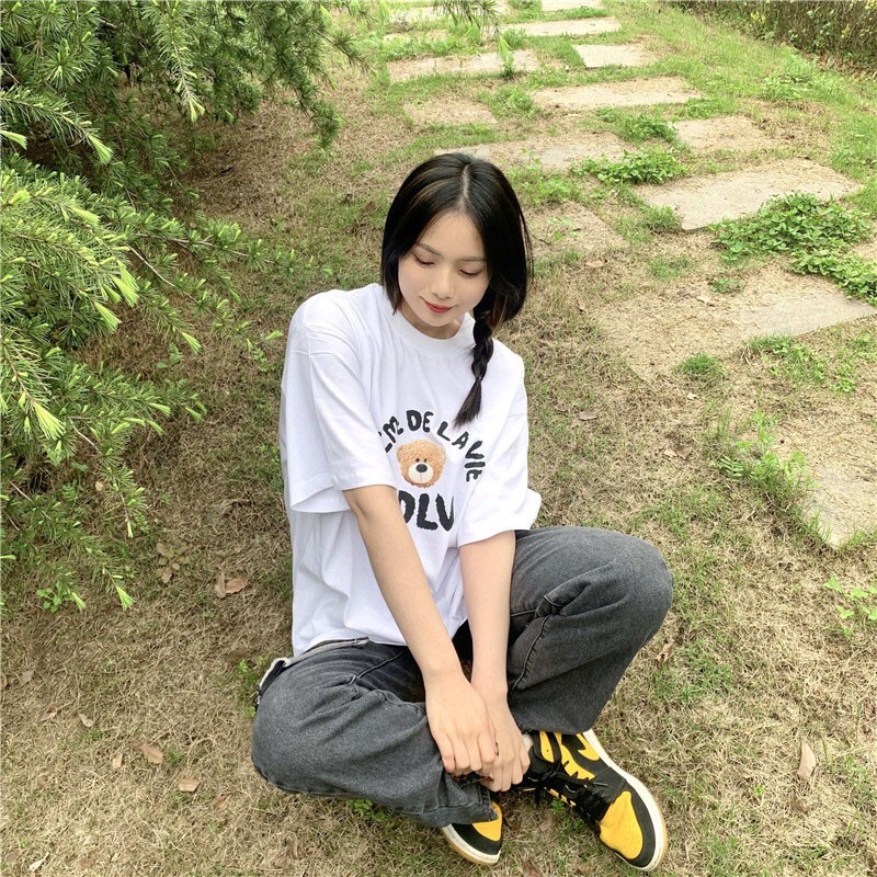 🐻Áo Đôi Bạn Thân Nam Và Nữ - Áo Nhóm Áo Lớp Tay Lỡ  Xinh Xắn Dễ Mặc Dễ Phối Đồ🐼