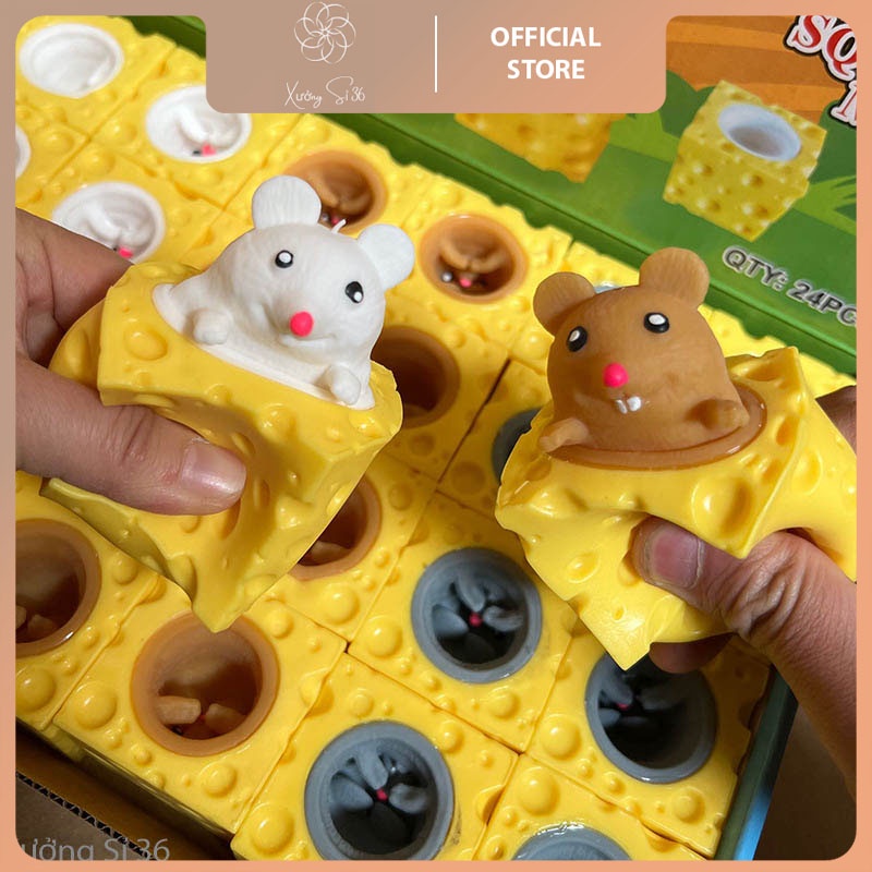 Đồ chơi trẻ em nhào nặn cốc pho mai chuột, Trò chơi giải trí bắt chuột ăn vụng Phomat vui nhộn