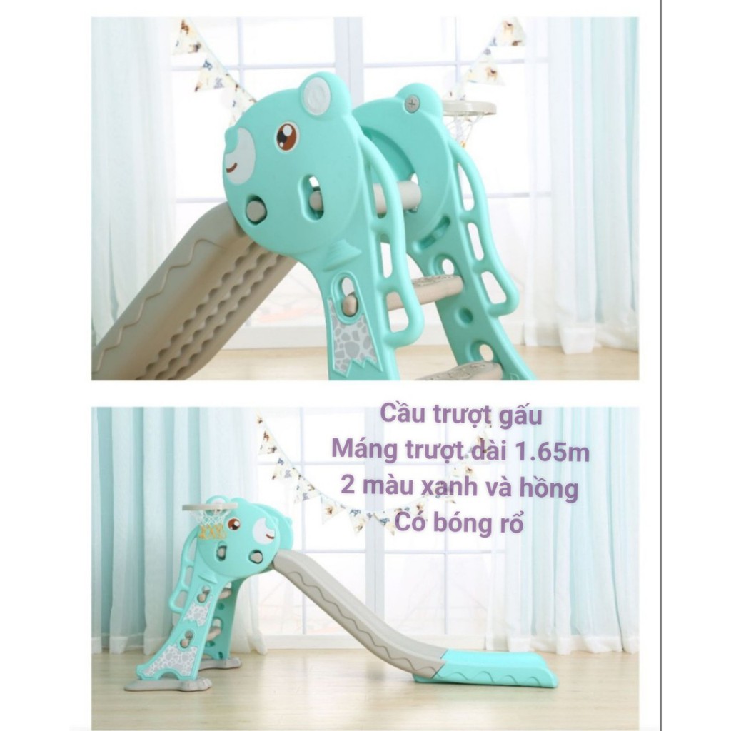 Cầu Trượt Cho Bé có bóng rổ