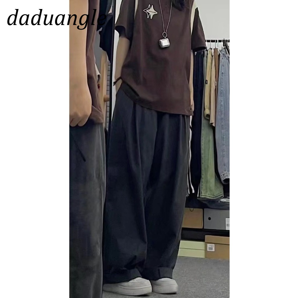 Daduhey Quần dài ống rộng thẳng phong cách cổ điển thời trang mới