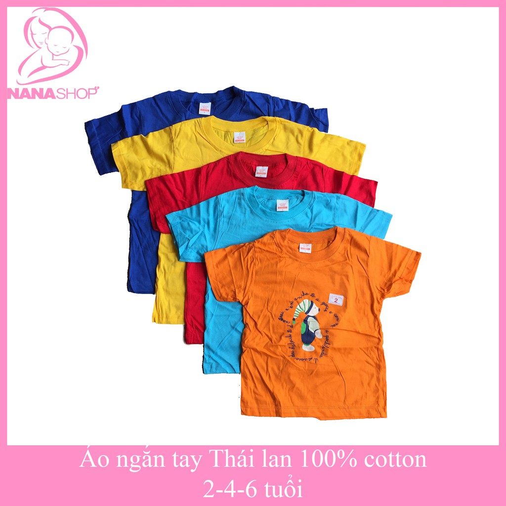 Combo 4 áo cộc tay 100% cotton cho bé