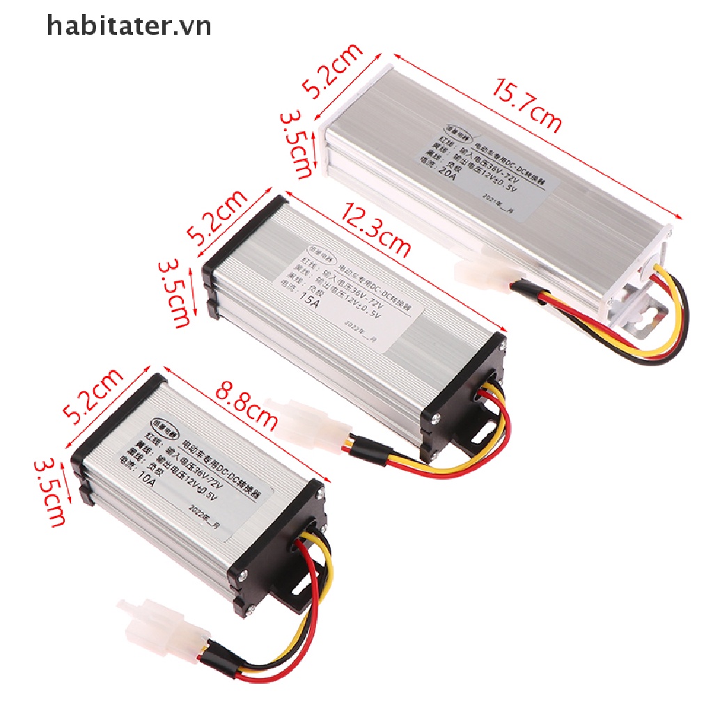 Bộ Chuyển Đổi Nguồn Điện DC 36V 48V 60V 72V Sang 12V 10 / 15 / 20A 180W DC