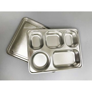 Combo 5 khay cơm SO7 và thìa dĩa inox