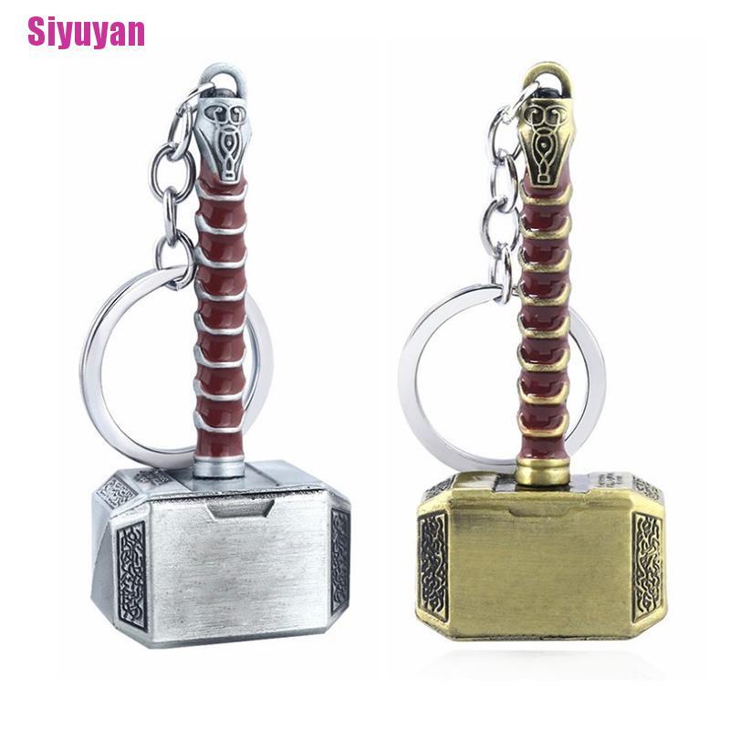 [Siyuyan] 2021 New Thor Hammer Metal Keychain Men Women Car Keyring Movie Fans Accessories