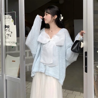 Áo len mỏng nơ xinh xắn