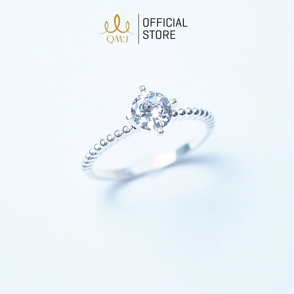 Nhẫn bạc QMJ Kiêu sa đơn giản ổ đá 4 chấu - bạc 925 cao cấp, nhẫn nữ thời trang đẹp, bản mỏng, thanh lịch - Q460