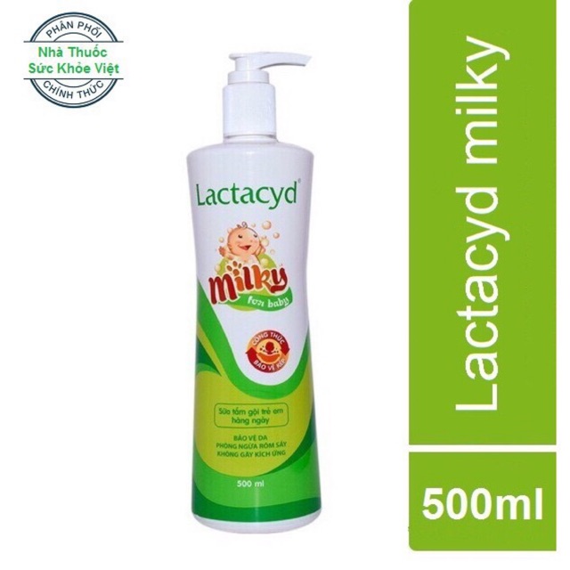 Sữa tắm gội trẻ em Lactacyd Milky (Chai 500ml)