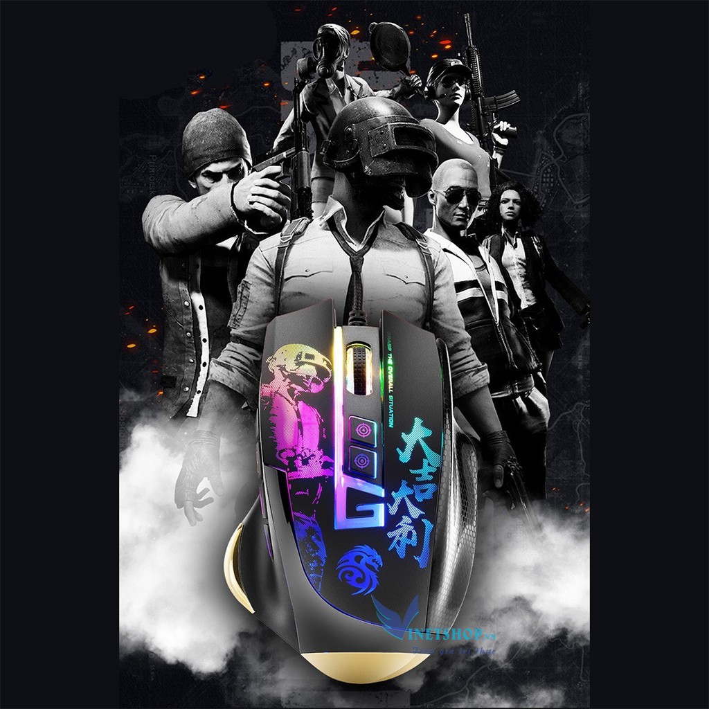 Chuột gaming G7 Demon Baron | Hỗ trợ ghìm tâm PUBG, Led RGB 9 nút Autotap, ghìm tâm PUBG trên Mobile, PC, BH 6 tháng | BigBuy360 - bigbuy360.vn