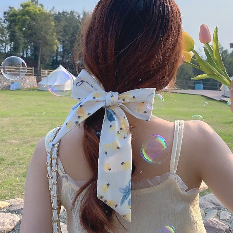 Dây buộc tóc vải lụa satin, thắt nơ cổ buộc tóc nhiều công dụng thời trang kiểu Pháp, June accessories