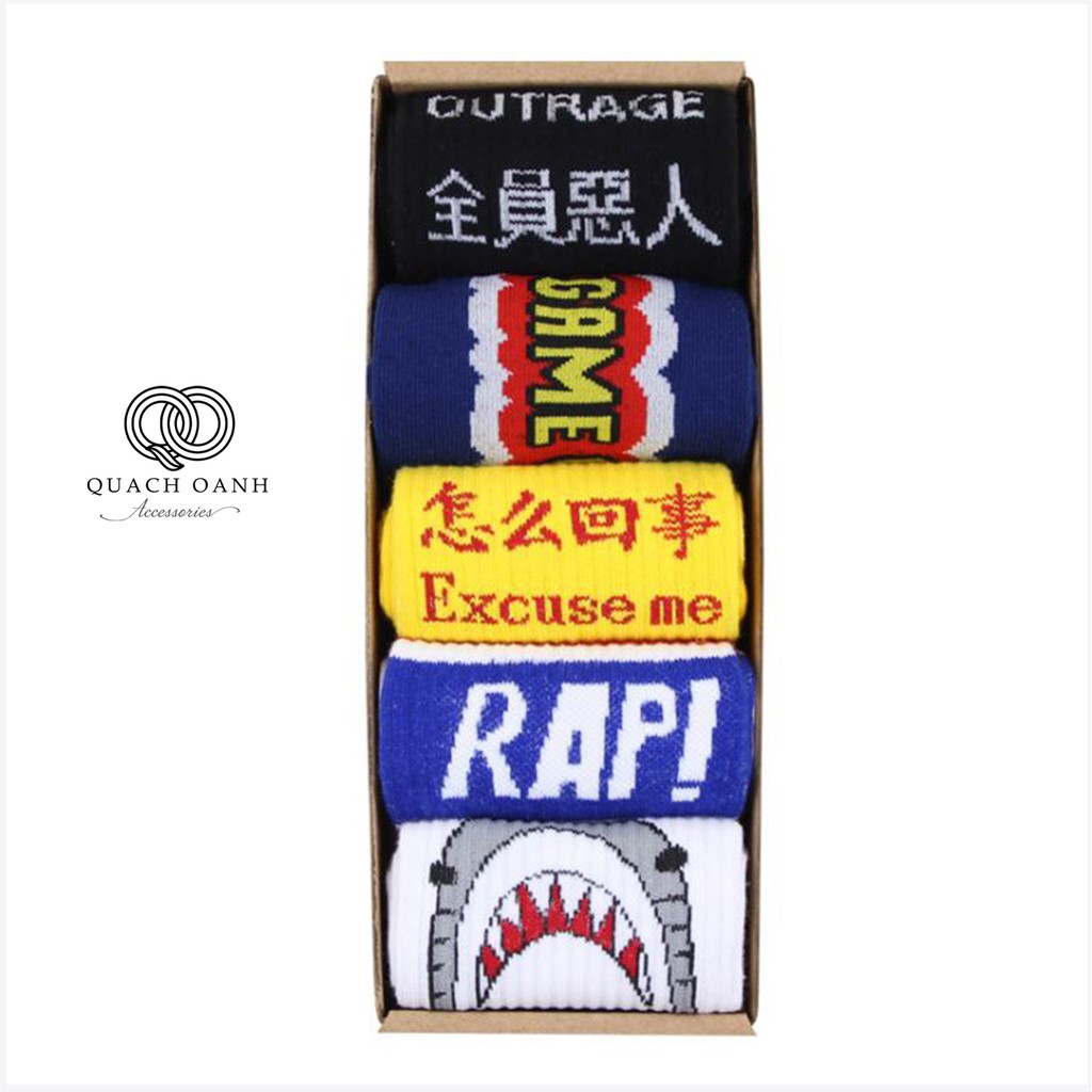 Tất vớ thể thao cổ cao họa tiết cá tính 1 - TT12