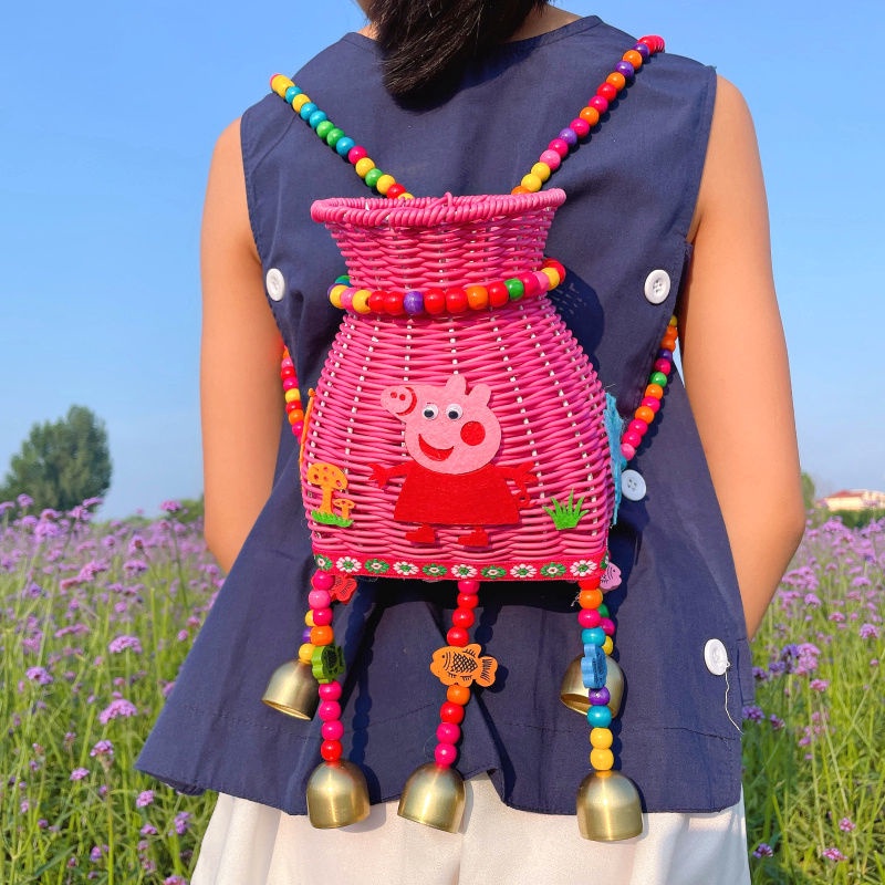 Giỏ Đan Tre / Nhựa Giả Mây Thủ Công Phong Cách Dân Tộc Dùng Làm Đạo Cụ Biểu Diễn