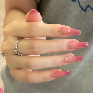 Hộp 24 móng tay giả màu đỏ gradient