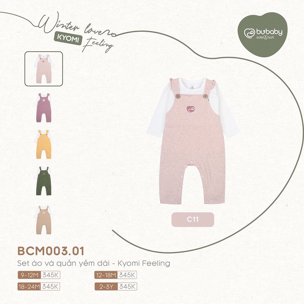 [CHÍNH HÃNG] Set áo và quần yếm dài trẻ em Kyomi Feeling BCM003.01 Bu