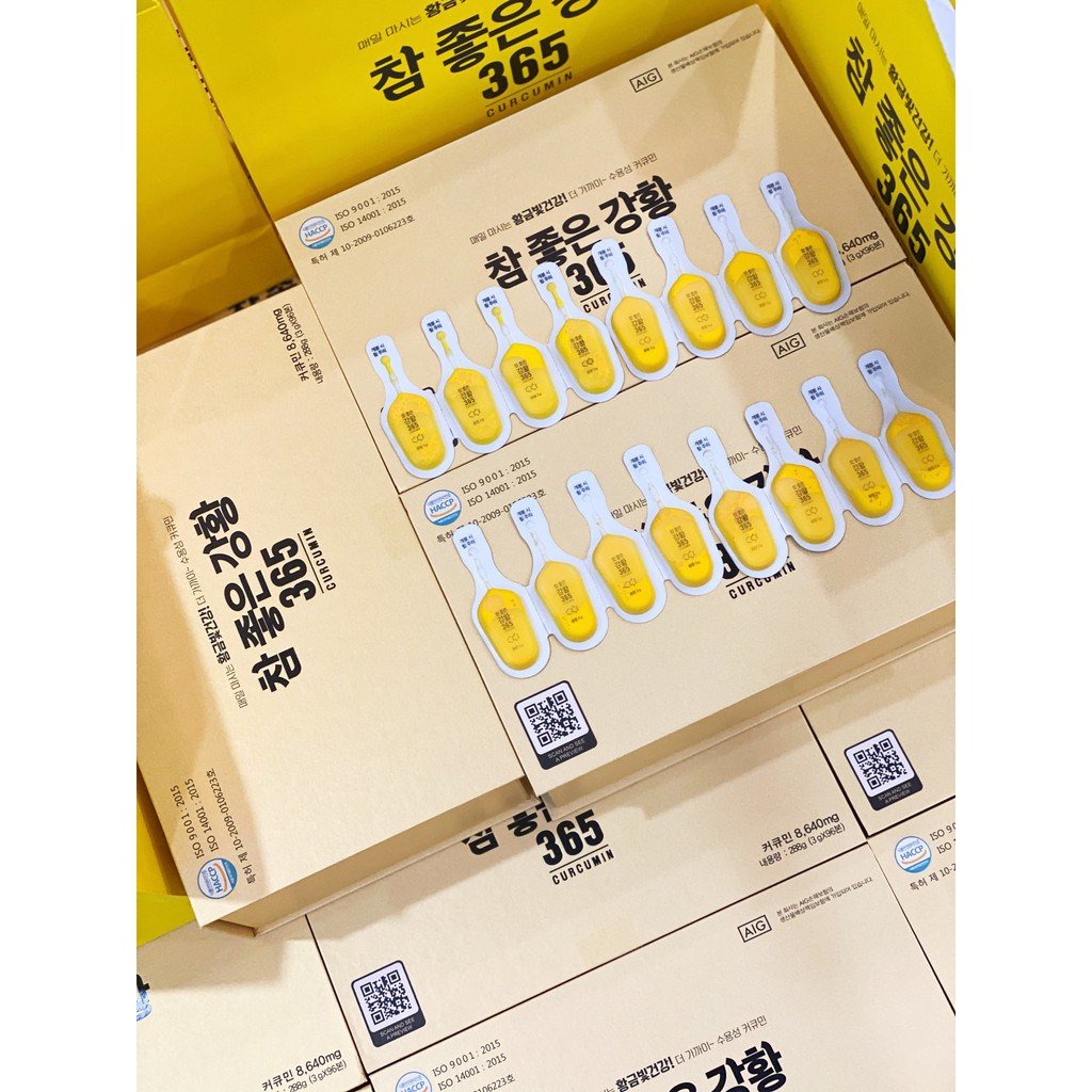 [CHÍNH HÃNG TẠI HOA XINH] Tinh chất Nghệ Nano Curcumin 365 Hàn Quốc chính hãng có mã QR check 7680mg 96 tép (Hộp 3 lốc) | BigBuy360 - bigbuy360.vn