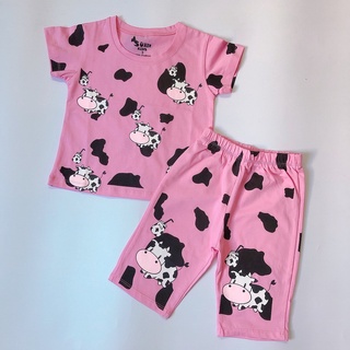 Bộ Lửng Cho Bé Gái Áo Thun + Quần Lửng ABIC01 (Bé 8-23kg)