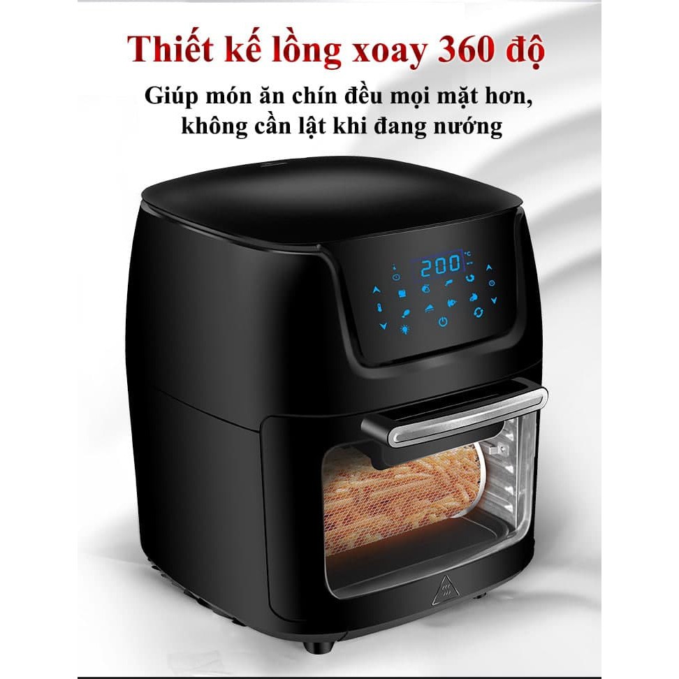 Nồi chiên không dầu nine shield-YOICE dung tích lớn 12Lít - công nghệ chiên nướng đối lưu AIR FRYER