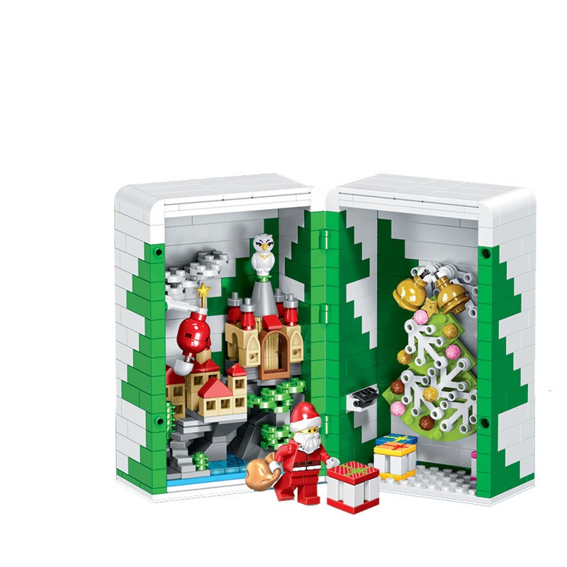 Bộ đồ chơi mô hình SLUBAN 452 miếng cho bé hình ông già Noel hộp quà giáng sinh