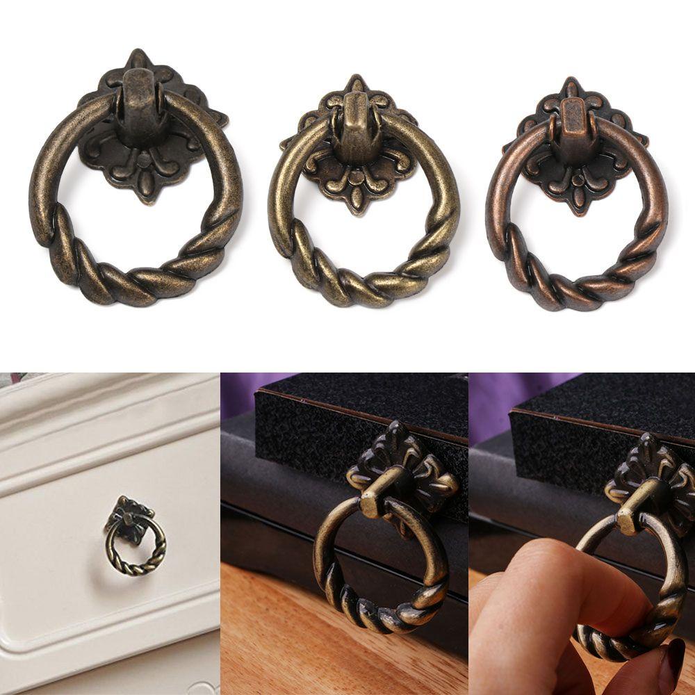 Tay Nắm Cửa Tủ Quần Áo Họa Tiết Vòng Nhẫn Phong Cách Châu Âu