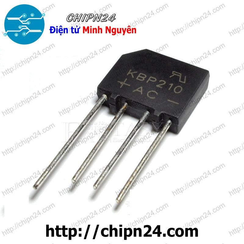 [3 CON] Cầu Diode KBP210 2A 1000V (2A dẹt)