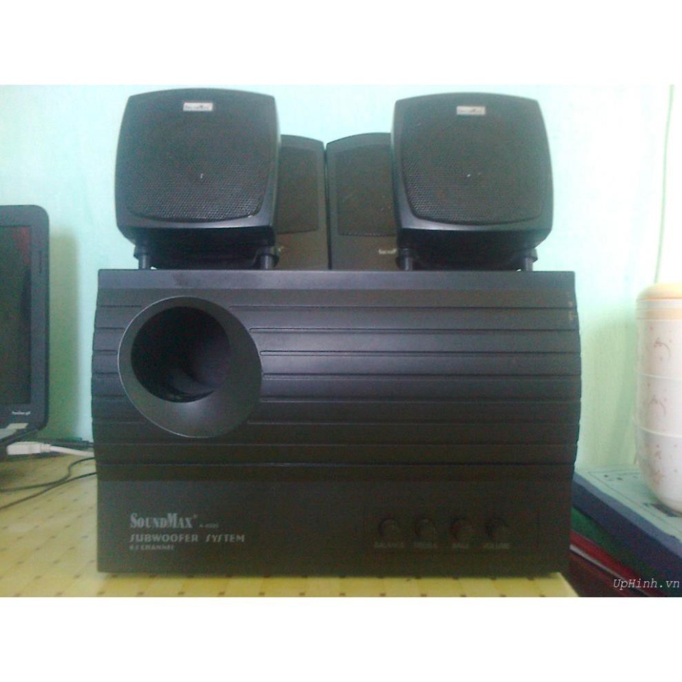 + ( HÀNG XÀI RỒI ) Bộ 4.1 Soundmax A4000 đen bass lớn ( Tặng Dây AV 3.5 gắn điện thoại ) - 