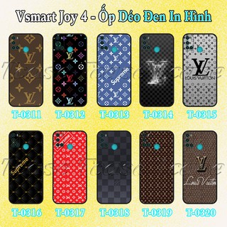 Ốp lưng Vsmart Joy 4 - Ốp dẻo đen in hình Họa Tiết LV