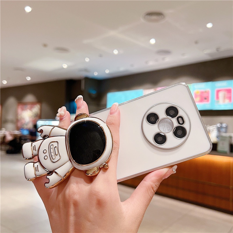 Ốp Điện Thoại Mềm Chống Sốc Mạ Điện Họa Tiết Phi Hành Gia Sang Trọng Cho HUAWEI P20 30 40 50 pro NOVA7 8