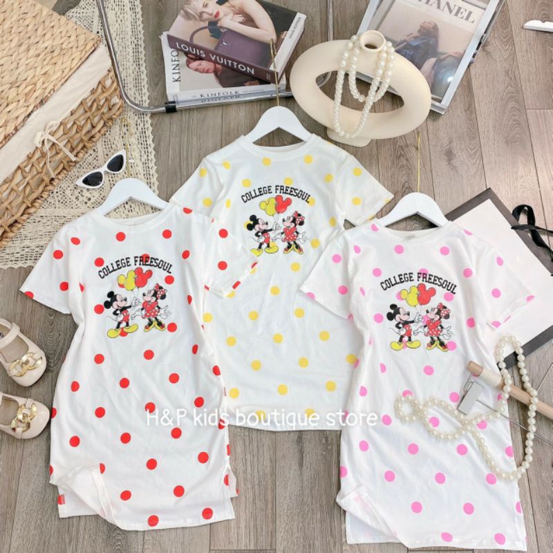 Váy mickey vui nhộn cotton siêu mềm size đại (20-30kg) cho bé