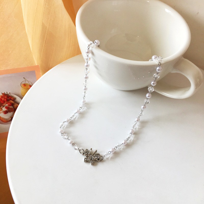 vòng cổ Kim Loại Mặt Hình Bướm Phong Cách Hàn Quốc Thời Trang Cho Nữ