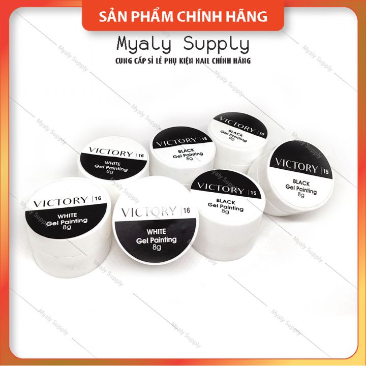 Gel Vẽ Nail Móng Đặc Trắng Đen Victory 8g