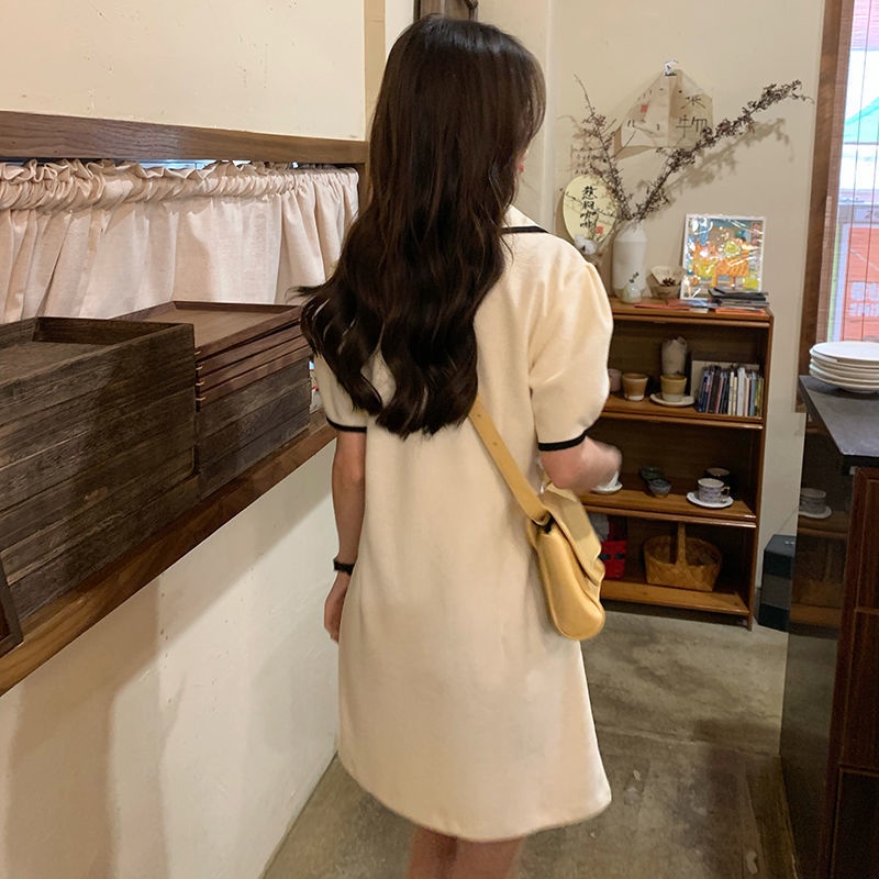 Đầm Tay Ngắn Cổ Polo Thiết Kế Mới Thời Trang Mùa Hè Dành Cho Nữ