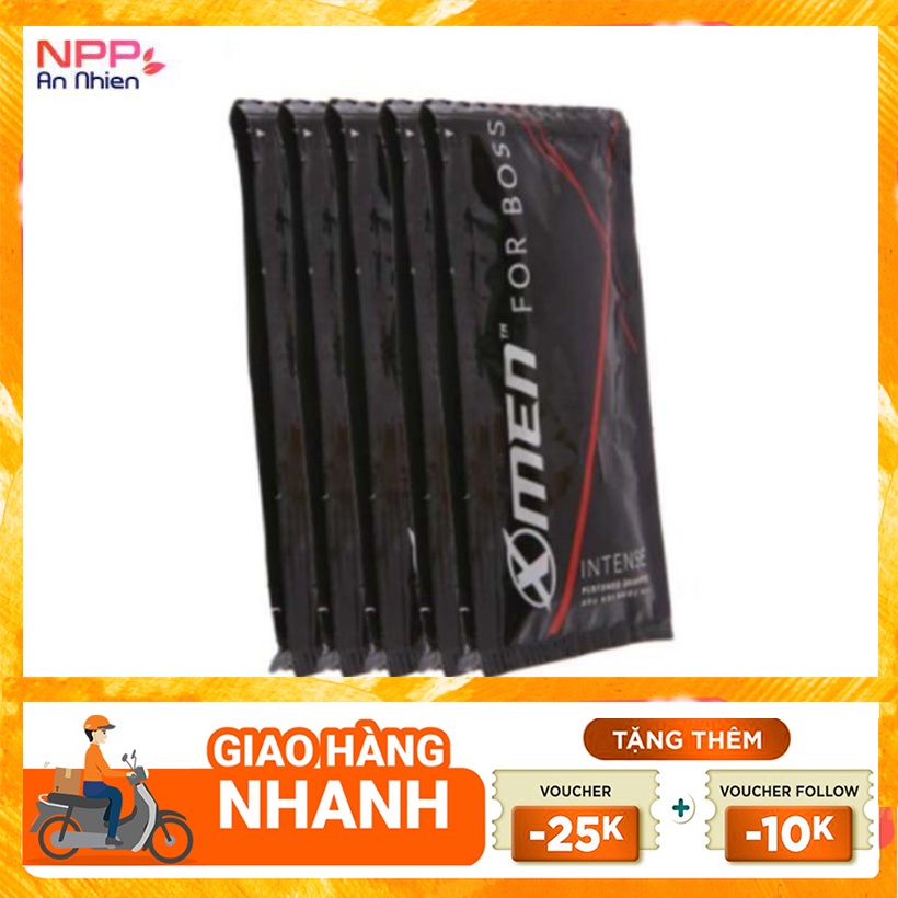 Nhập AFFINS20K [Giảm ngay 20K đơn từ 99K] Dầu gội nước hoa X-Men For Boss Intense 5.5g x 10 gói- NPP AN NHIÊN