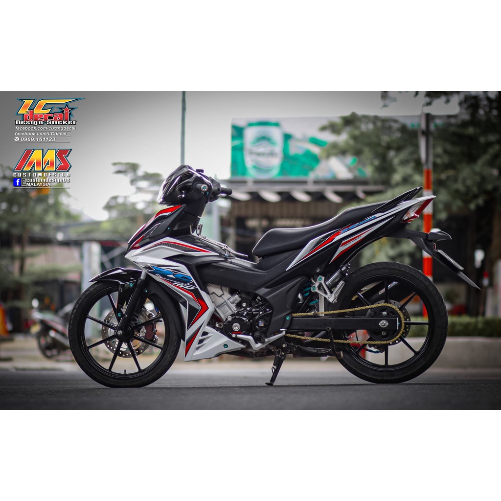 Tem Rời Dán Xe Winner V1 Mẫu Chữ RS 150 Trắng Đỏ Đen Mẫu Mới Cực Hot, Hàng 3 Lớp Chất Lượng Cao