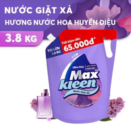 Nước giặt xả Max Kleen  hương nước hoa huyền diệu túi 3.8kg