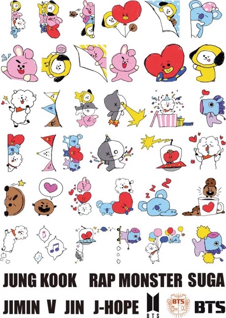 Miếng hình xăm BTS/BT21