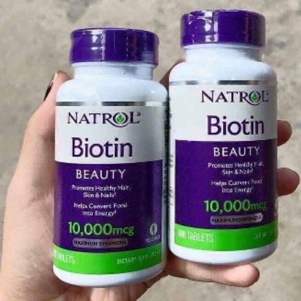 Viên Uống Hỗ Trợ Mọc Tóc, Móng Natrol Biotin 10.000mcg