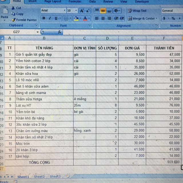 Combo khách tự chọn