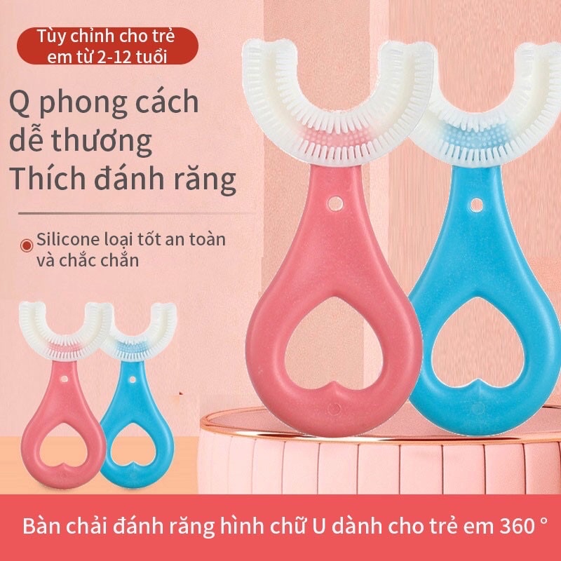 Bàn chải đánh răng hình chữ U chất liệu silicon mềm dành cho bé 1-6 tuổi (BÀN CHẢI CHỮ U)