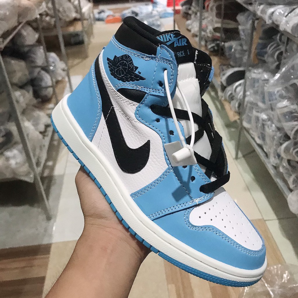 Giày Thể Thao Jordan 1 Cao Cổ Xanh Dương [Tặng Phụ Kiện] Giày sneaker JD High University Blue nam nữ Hot Hit 2021