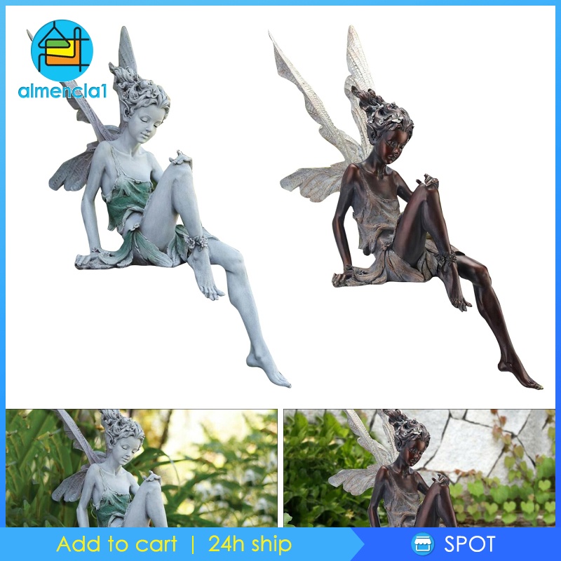 [ALMENCLA1] Fairy Statue Yard Pond Figurine Home Patio Angel Sculpture Ornament