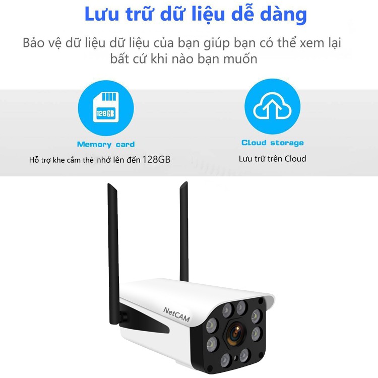 [Mã ELMS5 giảm 7% đơn 300K] Camera giám sát IP wifi ngoài trời NetCAM NT5.0DL 5MP - Hãng Phân Phối Chính Thức