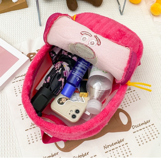 Ba lô túi cute  thời nhung trang dễ thương gấu bông hoạt hình ba lô học sinh balo to