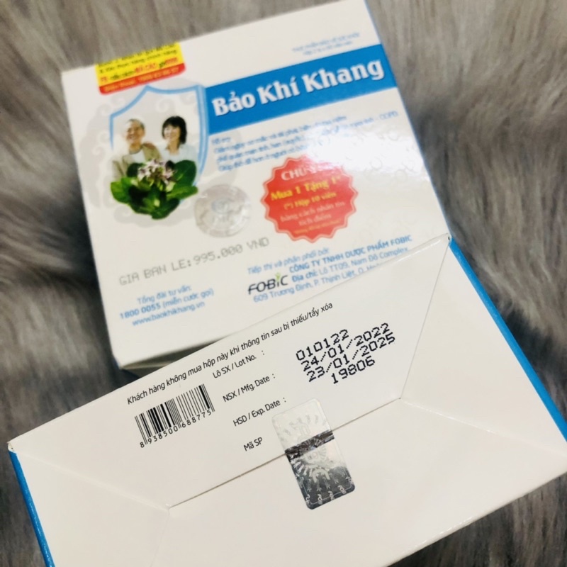 TEM TÍCH ĐIỂM TẶNG 1 HỘP 10 VIÊN - BẢO KHÍ KHANG HỘP 120 VIÊN - HỖ TRỢ HÔ HẤP, BỔ PHỔI, GIẢM HO, ĐÀM, HEN SUYỄN