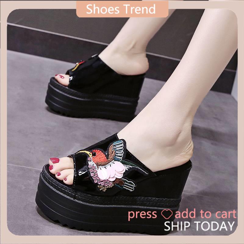 Dép Đế Xuồng 12cm Thời Trang Mùa Hè Quyến Rũ Cho Nữ