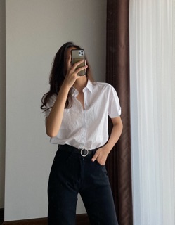 [ẢNH THẬT] Somi basic Audrey ngắn tay freesize