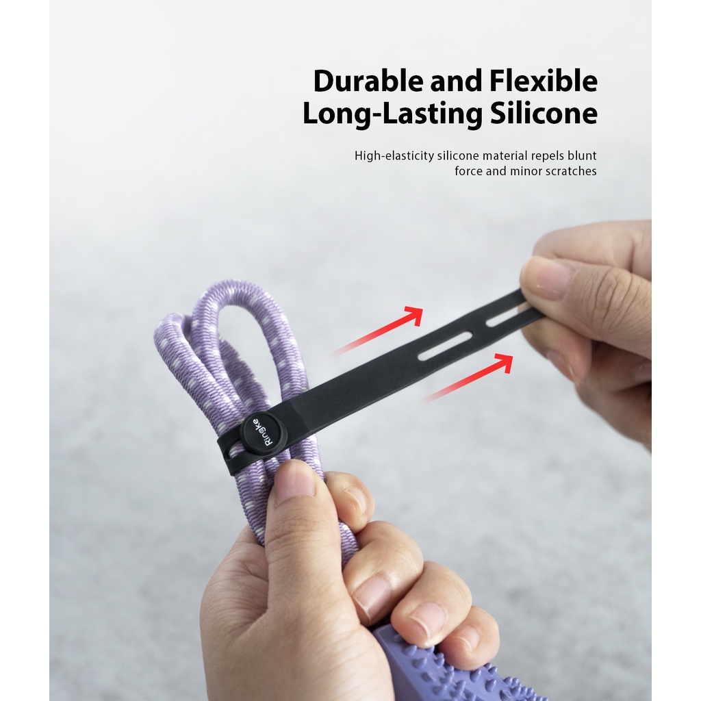 Ringke Cable Tie Silicone 15 gói Quản lý dây đeo có thể tái sử dụng cho cáp