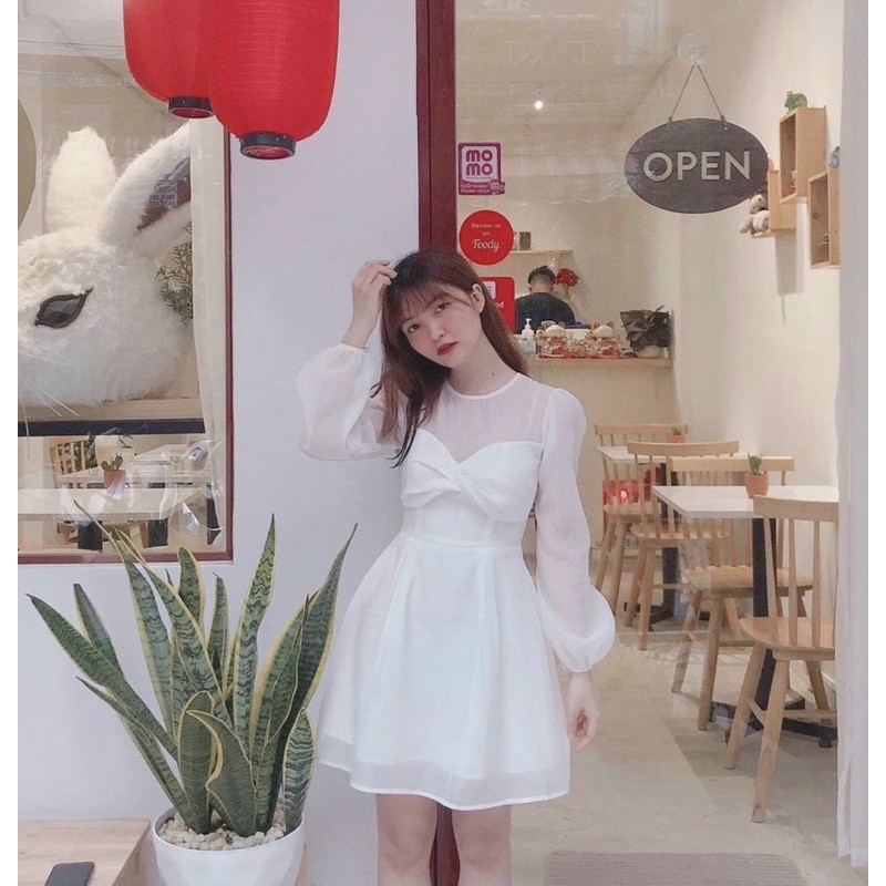 ĐẦM TAY VOAN NHẸ XOĂN NGỰC