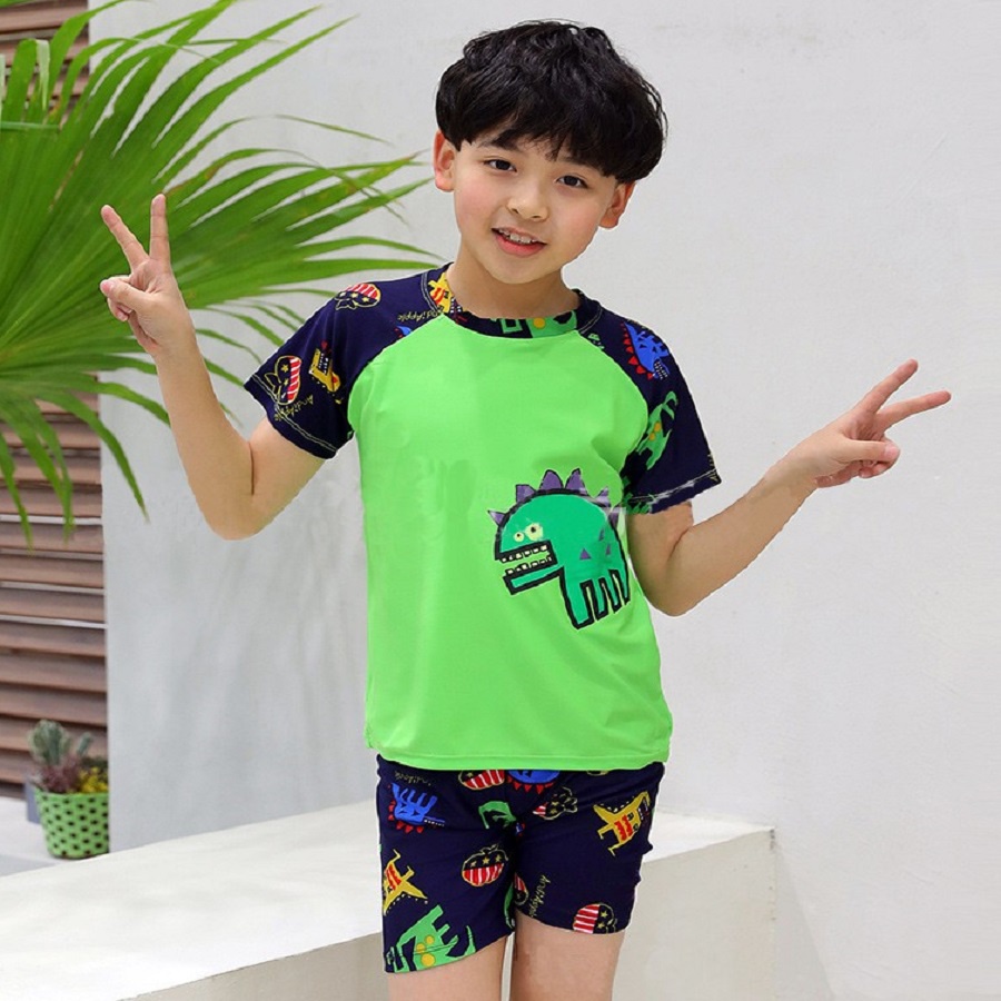 Bộ đồ bơi bé trai, bộ đồ bơi hình khủng long size từ 10kg tới 40kg
