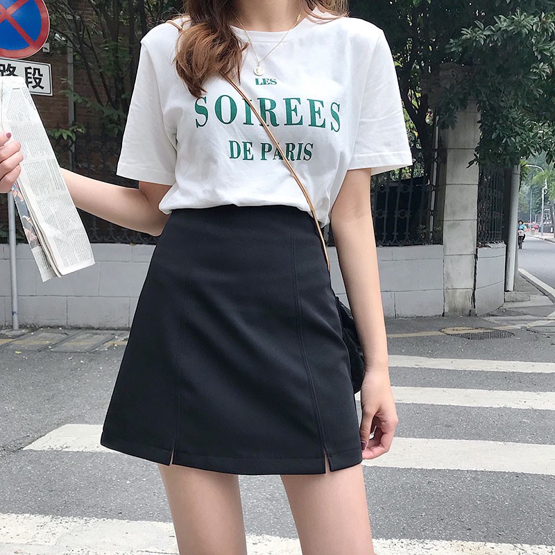 Chân váy chữ a ngắn lưng cao xẻ tà LAMODE, chân váy công sở ngắn có quần bên trong | BigBuy360 - bigbuy360.vn