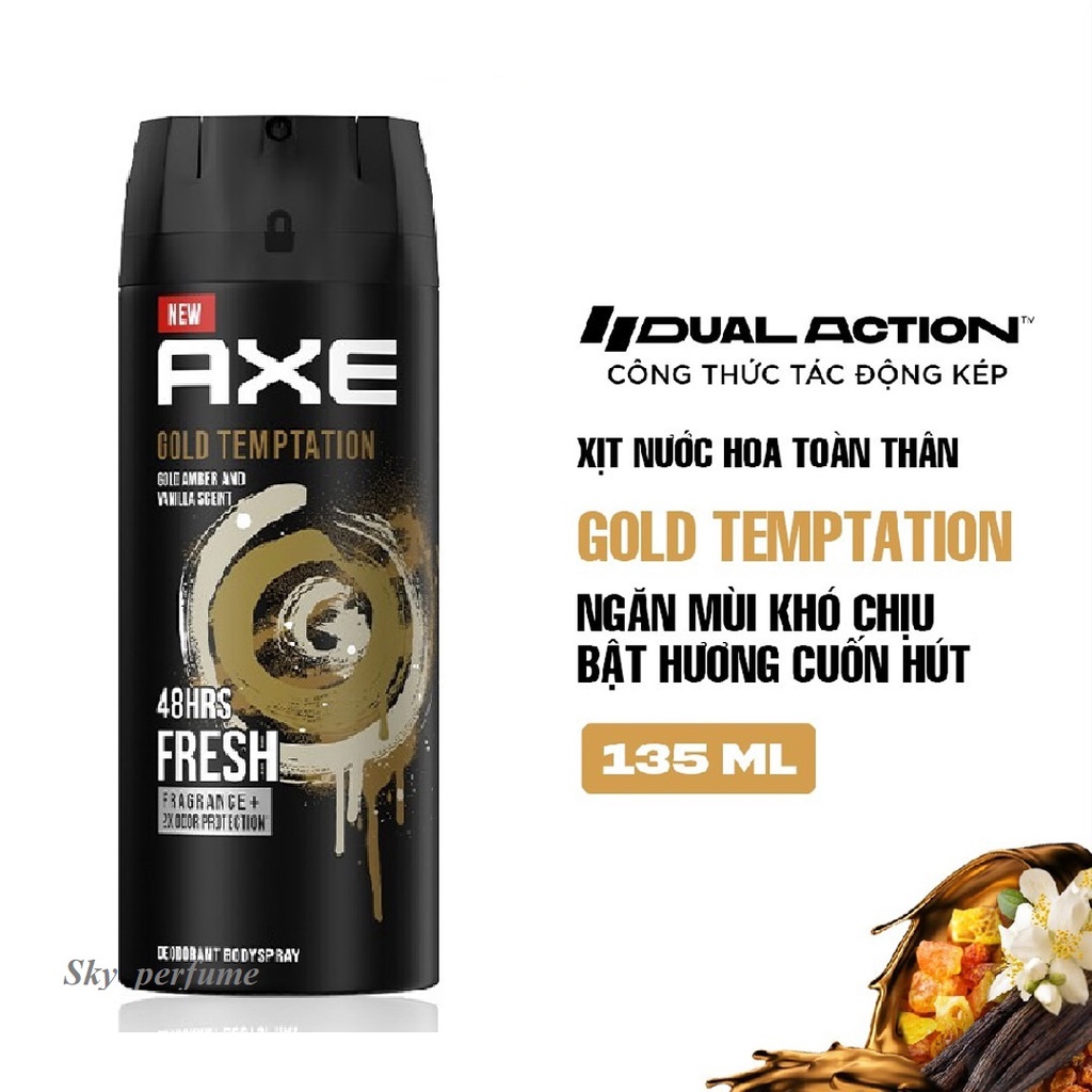 Xịt khử mùi AXE Gold Temptation hương Ngọt ngào