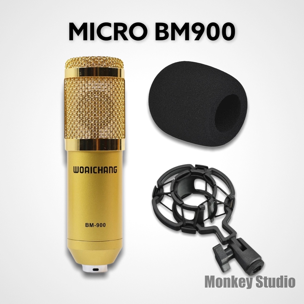 [Mã ELHACE giảm 4% đơn 300K] Bộ Combo Mic Thu Âm Hát Livestream V8 + Mic BM900 ⚡CHÍNH HÃNG⚡ Thu Âm Điện Thoại Máy Tính